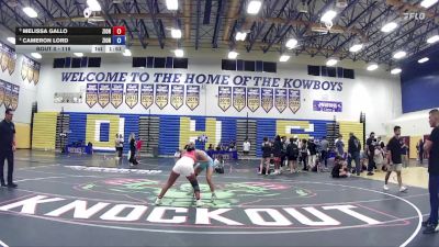 118 lbs 3rd Place Match - Cameron Lord, Florida Phoenix vs Melissa Gallo, Gladiator WC