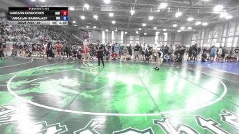 86 lbs Cons. Semis - Jameson Desroches, Inland Northwest Wrestling Training Center vs Amgalan Bambalaev, Redmond Wrestling Academy