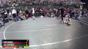 65 lbs Quarterfinals (8 Team) - Luke Taussig, Kansas Copperhead vs Colt Davidson, South Dakota Lightning