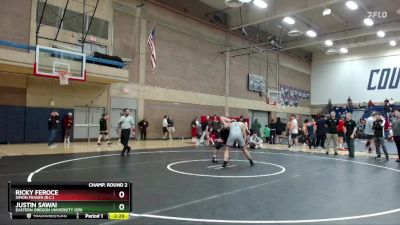 197 lbs Champ. Round 2 - Justin Sawai, Eastern Oregon University (OR) vs Ricky Feroce, Simon Fraser (B.C.)