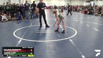 60 lbs Cons. Round 2 - Kalleigh Devenport, Paw Paw Youth Wrestling vs Harper Clark, Algonac Mat Rats