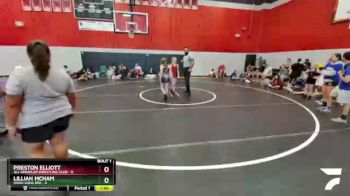 90 lbs Round 1 (3 Team) - Preston Elliott, All American Wrestling Club vs Lillian McHam, Hired Guns Red