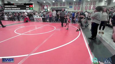 52-57 lbs Semifinal - Lennon Phipps, Hilldale Youth Wrestling Club vs Michele Thompson, Wyandotte Youth Wrestling