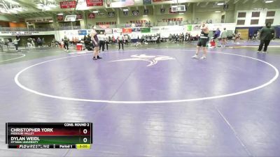 285 lbs Cons. Round 2 - Dylan Weidl, Ottawa University vs Christopher York, Missouri Valley