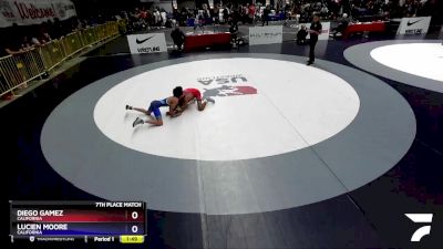 92 lbs 7th Place Match - Diego Gamez, California vs Lucien Moore, California