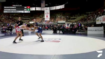 All Cadet Boys Freestyle Lower - 120 lbs Champ. Round 3 - Nolan Stennett, Rough House Wrestling vs Giovanni Manzo, Canyon Springs High School Wrestling