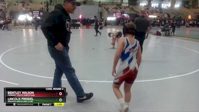 90 lbs Cons. Round 2 - Bentley Wilson, Forrest Youth Wrestling vs Lincoln Freidel, Dragon Wrestling Club