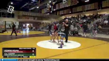 122 lbs Quarterfinal - Cali Santoy, Camarillo High School Wrestling vs Jazmene Molina, Valencia High School Wrestling