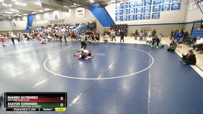 150 lbs Cons. Round 3 - Ramiro Gutierrez, Roy Wrestling Club vs Easton Sorensen, Sanderson Wrestling Academy