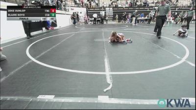 43 lbs Final - Zeke Dunlop, Team Tulsa Wrestling Club vs Blaire Boyd, Standfast
