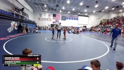 90 lbs Cons. Round 1 - Kamron Munoz, CY Middle School vs Xavier Blanco, Laramie Middle School