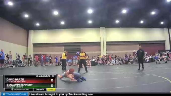 92 lbs Champ. Round 1 - David Brazie, Clio Youth Wrestling vs Benjamin ...