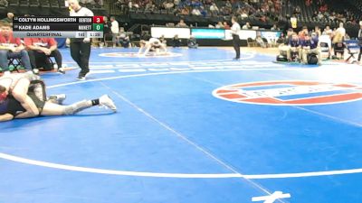 132 Class 2 lbs Quarterfinal - Coltyn Hollingsworth, Benton vs Kade Adams, Monett