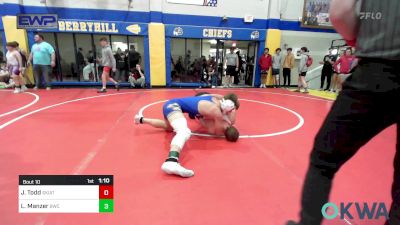 132 lbs Rr Rnd 1 - Johnny-lee Todd, Skiatook Youth Wrestling vs Levi Manzer, Berryhill Wrestling Club