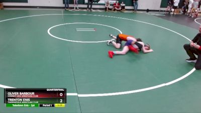 102 lbs Quarterfinal - Oliver Barbour, Cowboy Kids Wrestling Club vs Trenton Enis, Thermopolis Wrestling Club