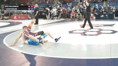 100 lbs Cons. Quarters - Seth Hollerman, Pennsylvania vs Gavin Boller, Michigan