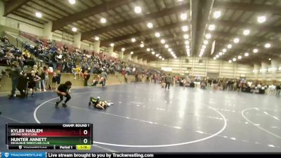 60 lbs Champ. Round 1 - Kyler Haslem, Uintah Wrestling vs Hunter Annett, Excalibur Wrestling Club