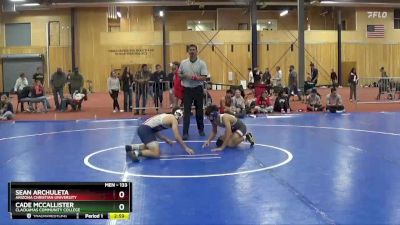 133 lbs Cons. Round 5 - Sean Archuleta, Arizona Christian University vs Cade McCallister, Clackamas Community College