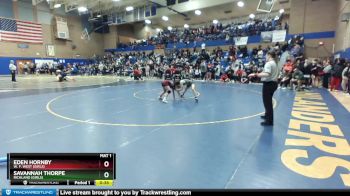 110lbs Cons. Round 6 - Savannah Thorpe, Richland (Girls) vs Eden Hornby, W. F. West (Girls)