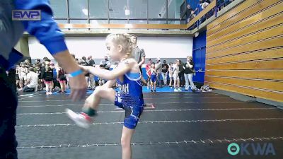 43-46 lbs Rr Rnd 1 - Estelle Eardman, HBT Grapplers vs Sadie Beavers, Harrah Little League Wrestling