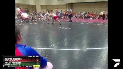 100 lbs Quarters & Wb (16 Team) - Cooper Sanders, Patriot WC Blue vs Nolan Pehrson, Alabama Elite Gold