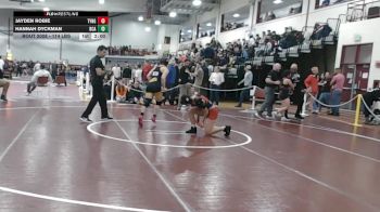 120 lbs Quarterfinal - Jayden Robie, Tyngsborough/Dracut vs Hannah Dyckman, Bristol County/Dighton Rehoboth