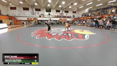 91 lbs Round 1 - Wyatt Blank, Rocky Mountain Middle School vs Tristan Galovich, Thermopolis Middle School