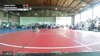 115 lbs Quarterfinal - Hannah Bryson, Honey Badgers Wrestling Club vs Raelynn Edwards, Bristow Elementary Wrestling Club