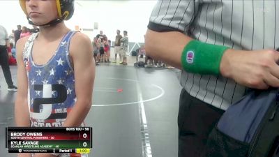 56 lbs Round 1 - Kyle Savage, Scanlan Wrestling Academy vs Brody Owens, South Central Punishers