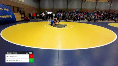 168 lbs Quarterfinal - Branson John, Buchanan vs Clay Giddens-Buttram, Bixby (OK)