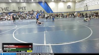 50 lbs Quarterfinal - Knox Staheli, Bear River Wrestling Club vs Ryker Coggins, Team Prestige