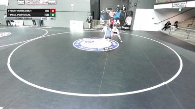 132 lbs Cons. Semis - Tyler Vanbebber, Temecula Valley High School Wrestling vs Paul Portugal, Elk Grove Wrestling Academy
