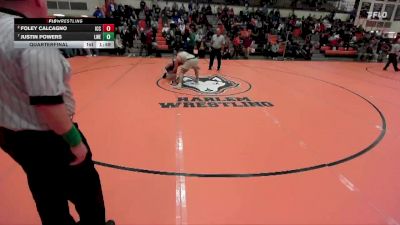 215 lbs Quarterfinal - Justin Powers, Frankfort (LINCOLN-WAY EAST) vs Foley Calcagno, Elmhusrt (IC CATHOLIC)