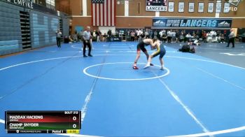 120 lbs Cons. Round 2 - Champ Snyder, Bonneville vs Maddax Hacking, Uintah