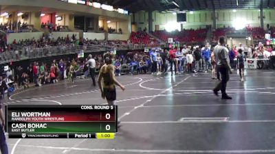 95 lbs Cons. Round 5 - Cash Bohac, East Butler vs Eli Wortman, Randolph Youth Wrestling