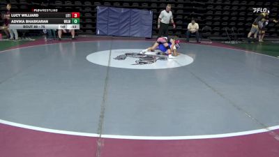 75 lbs Round Of 16 - Lucy Williard, Lititz vs Advika Bhaskaran, Wilmington