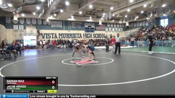 138 lbs Semifinal - Jacob Arvizo, Murrieta Mesa vs Damian Diaz, Chaparral