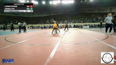 Consolation - Lauren Rhodes, Eastside Pride Wrestling Club vs Andrea Cox, Hennessey Middle School Girls