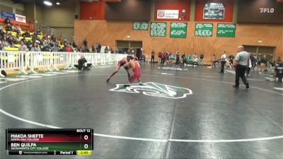 133 lbs Champ. Round 1 - Ben Quilpa, Sacramento City College vs Makoa Shefte, Santa Ana College