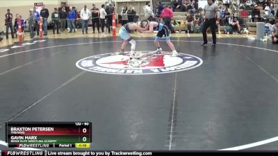 90 lbs Cons. Round 2 - Gavin Marx, Berge Elite Wrestling Academy vs Braxton Petersen, TMB/WWG