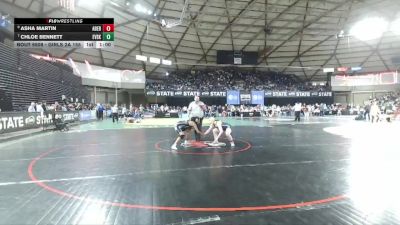 Girls 2A 155 lbs Cons. Round 5 - Chloe Bennett, East Valley (Spokane) (Girls) vs Asha Martin, Aberdeen (Girls)