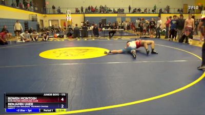 175 lbs Cons. Round 2 - Bowen McIntosh, Burlington Wrestling Club vs Benjamin Uher, Manhattan Regional Training Center (MRTC)