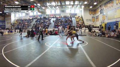 120 lbs Cons. Round 2 - Addison McMahon, Stoneman Douglas vs Paola Blanco Cruz, Cowboy Wrestling Club