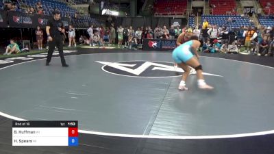 180 lbs Rnd Of 16 - Brooke Huffman, Wisconsin vs Halle Spears, Michigan