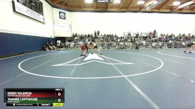 174 lbs Quarterfinal - Aiden Valencia, Victor Valley College vs Tanner Lofthouse, Utah Valley