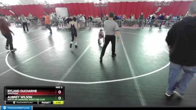 75-82 lbs Round 2 - Aubrey Wilson, Whitelaw Warriors Wrestling Club vs Ryland Ducharme, Wisconsin