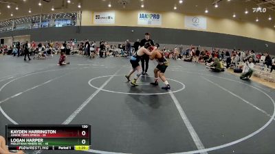 130 lbs Round 4 (6 Team) - Kayden Harrington, Junior Terps Xpress vs Logan Harper, Midlothian Miners WC