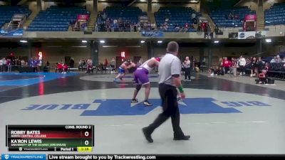285 lbs Cons. Round 2 - Ka`Ron Lewis, University Of The Ozarks (Arkansas) vs Robby Bates, North Central College
