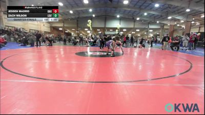 90 lbs Quarterfinal - Jessen Madrid, Chickasha Youth Wrestling vs Zach Wilson, Leatherneck Wrestling Club