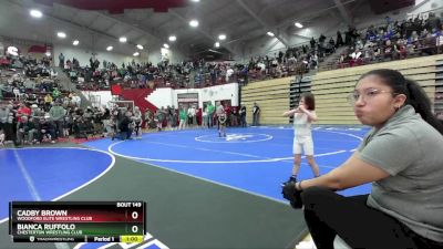 49 lbs Cons. Semi - Bianca Ruffolo, Chesterton Wrestling Club vs Cadby Brown, Woodford Elite Wrestling Club
